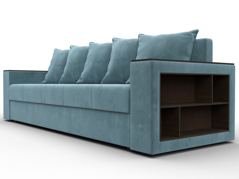 Диван прямой Дубай Лайт, Велюр, SEVEN 113 бирюзовый