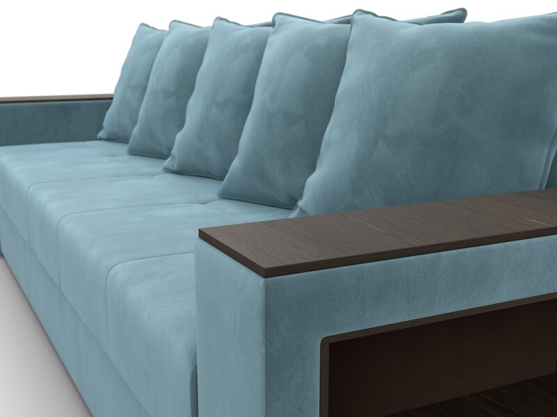 Диван прямой Дубай Лайт, Велюр, SEVEN 113 бирюзовый