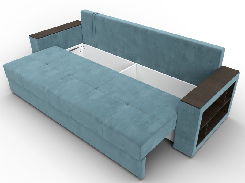 Диван прямой Дубай Лайт, Велюр, SEVEN 113 бирюзовый