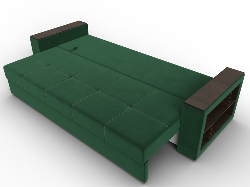 Диван прямой Дубай Лайт, Велюр, SEVEN 626 зеленый