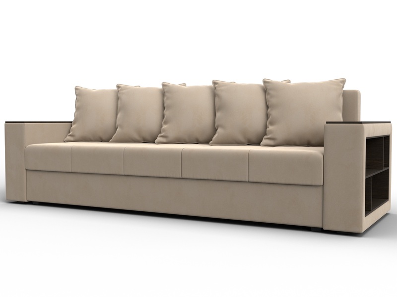 Диван прямой Дубай Лайт, Велюр, SEVEN 729 бежевый