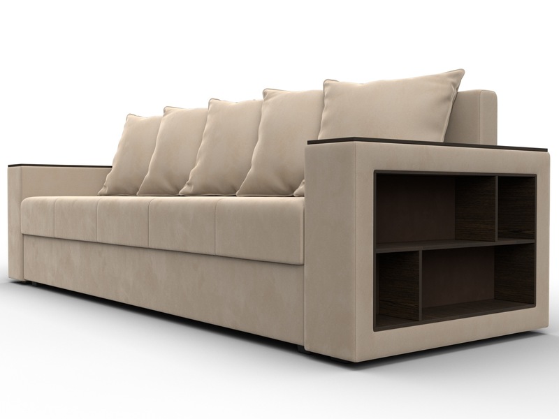 Диван прямой Дубай Лайт, Велюр, SEVEN 729 бежевый