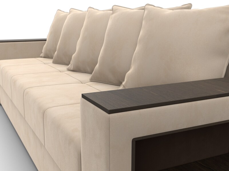 Диван прямой Дубай Лайт, Велюр, SEVEN 729 бежевый