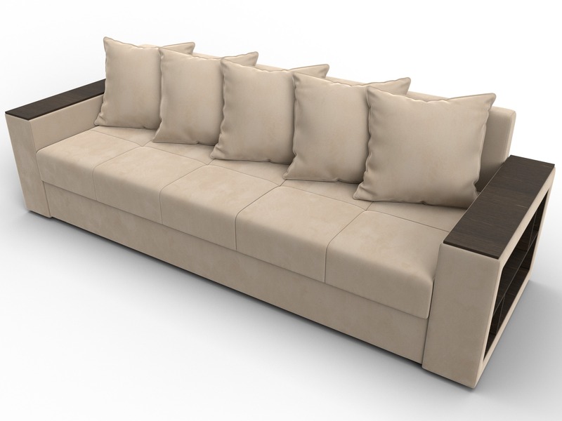 Диван прямой Дубай Лайт, Велюр, SEVEN 729 бежевый