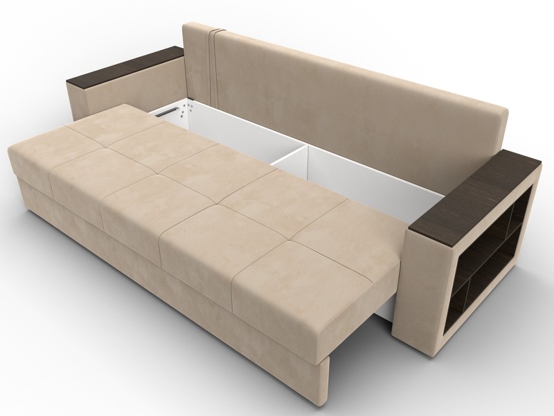Диван прямой Дубай Лайт, Велюр, SEVEN 729 бежевый