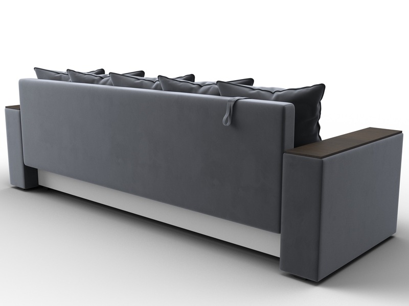 Диван прямой Дубай Лайт, Велюр, SEVEN 17 серый