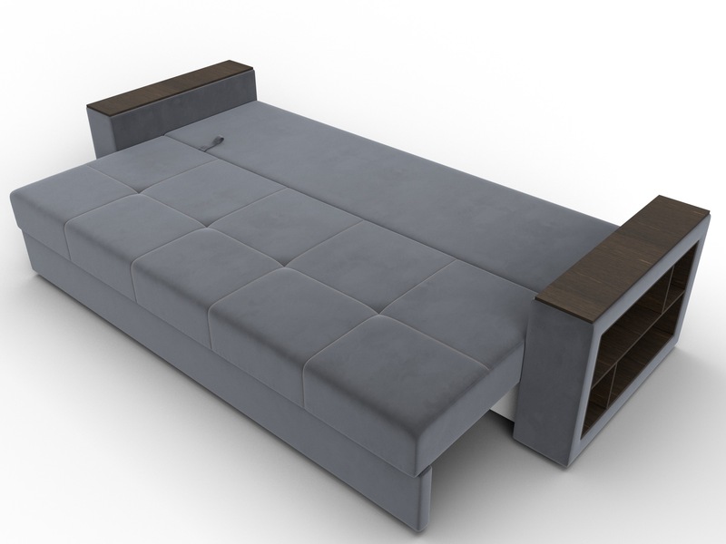 Диван прямой Дубай Лайт, Велюр, SEVEN 17 серый