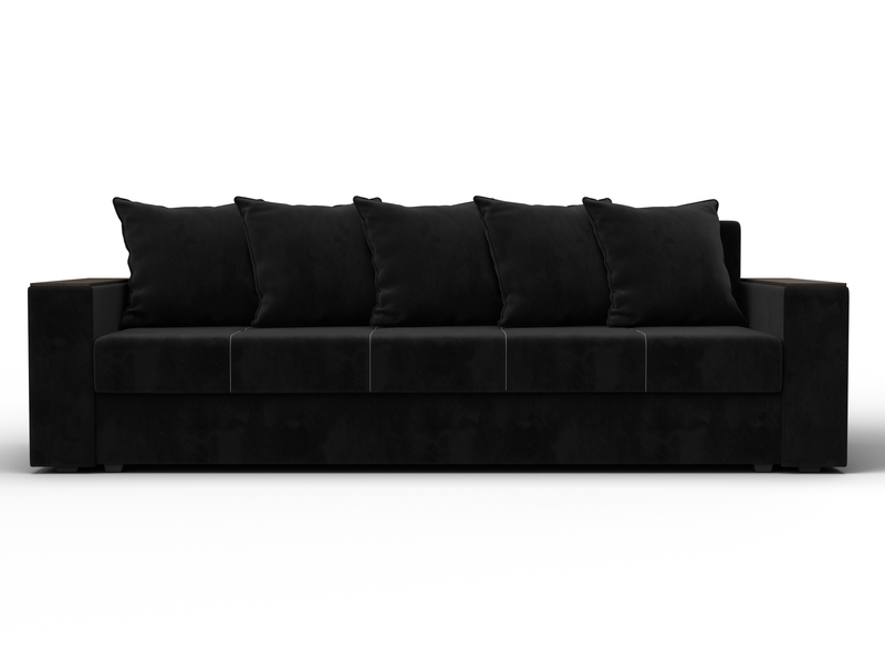 Диван прямой Дубай Лайт, Велюр, SEVEN 35 черный