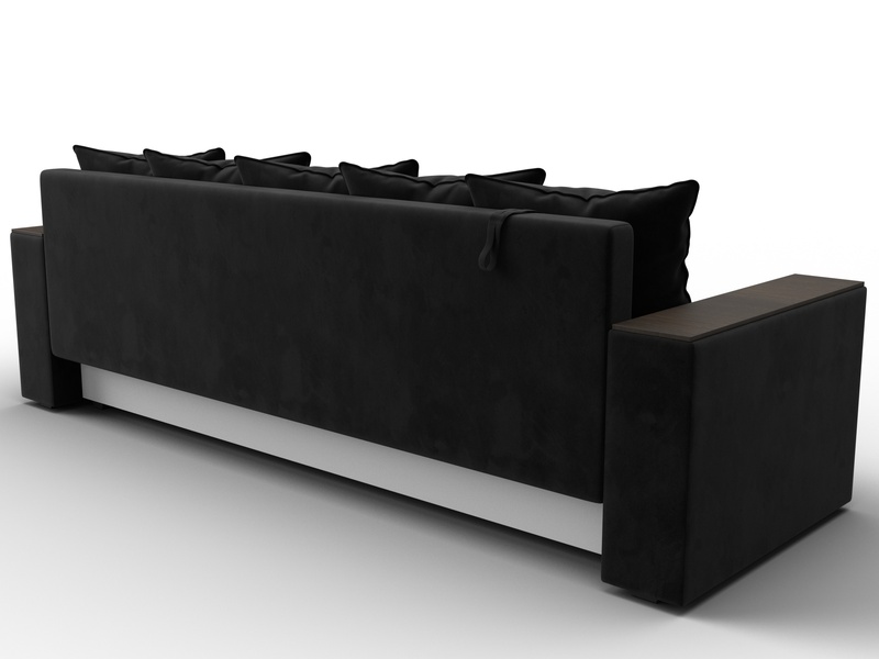 Диван прямой Дубай Лайт, Велюр, SEVEN 35 черный