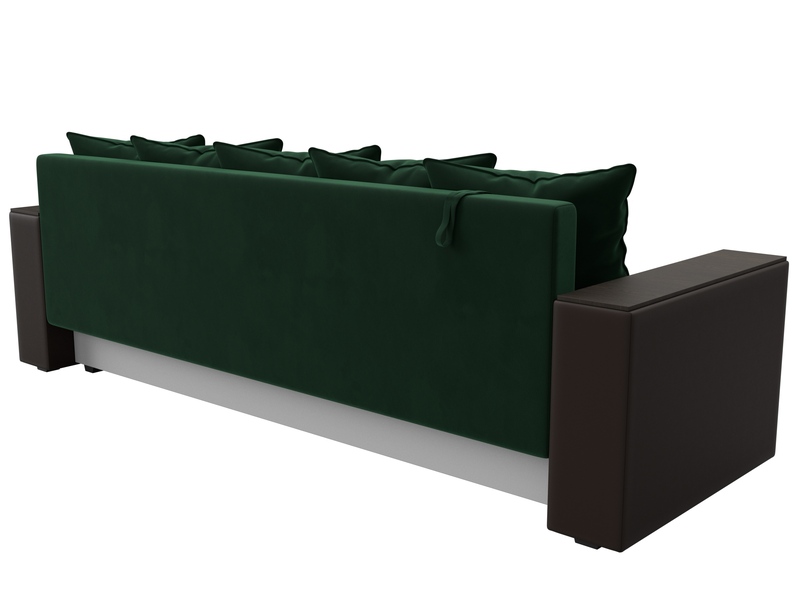 Диван прямой Дубай Лайт, Велюр;Экокожа, Зеленый;Коричневый