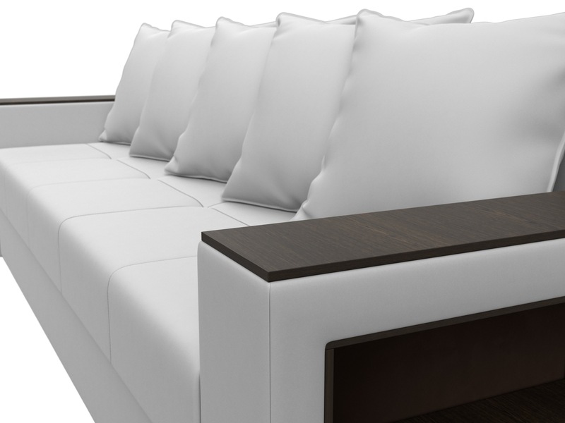 Диван прямой Дубай Лайт, Экокожа, Белый