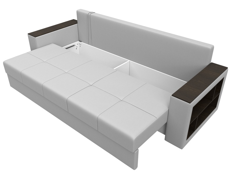 Диван прямой Дубай Лайт, Экокожа, Белый