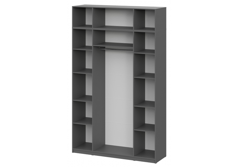 Шкаф, Даиго с антресолью графит серый текстурный комплектация 3