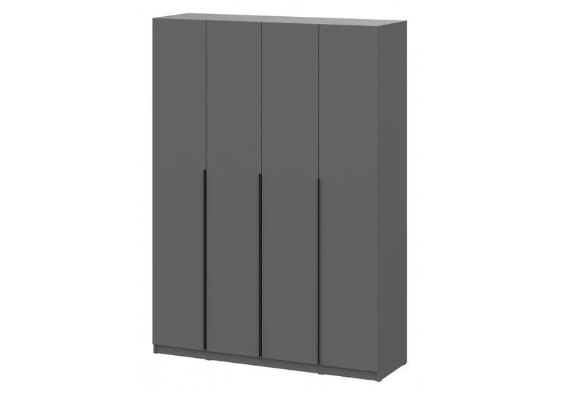 Шкаф, Даиго с антресолью графит серый текстурный комплектация 3