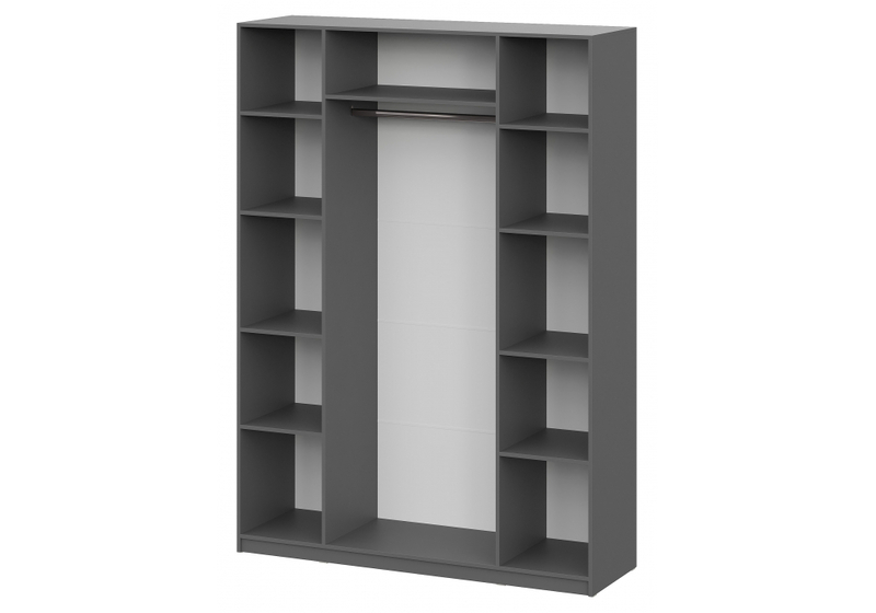 Шкаф, Даиго с антресолью графит серый текстурный комплектация 3