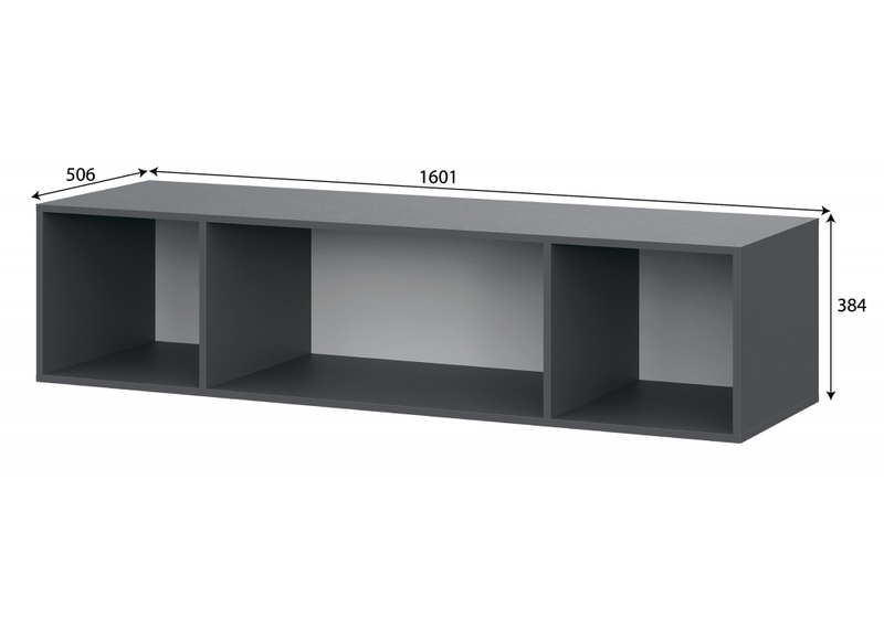 Шкаф, Даиго с антресолью графит серый текстурный комплектация 3