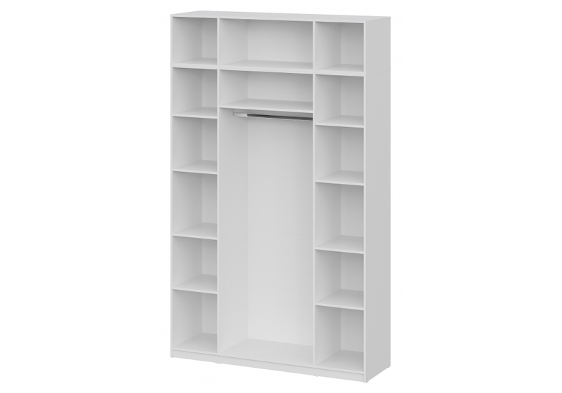 Шкаф, Даиго с антресолью белый текстурный комплектация 3