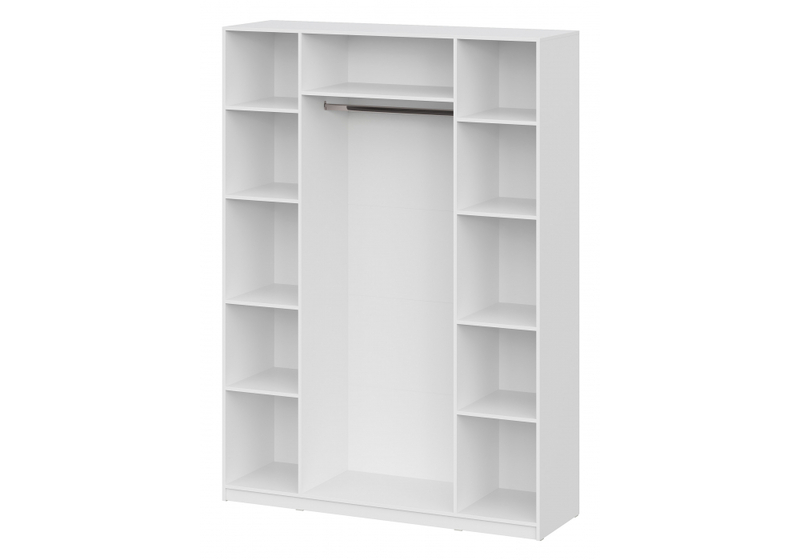 Шкаф, Даиго с антресолью белый текстурный комплектация 3