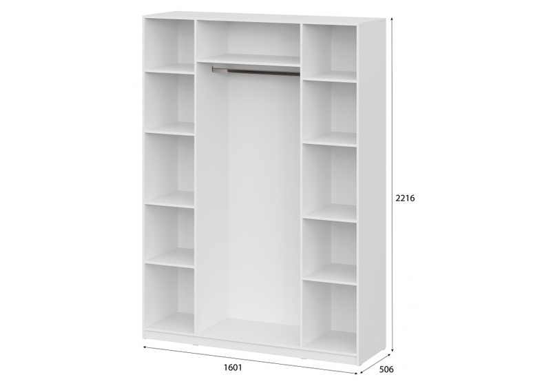 Шкаф, Даиго с антресолью белый текстурный комплектация 3