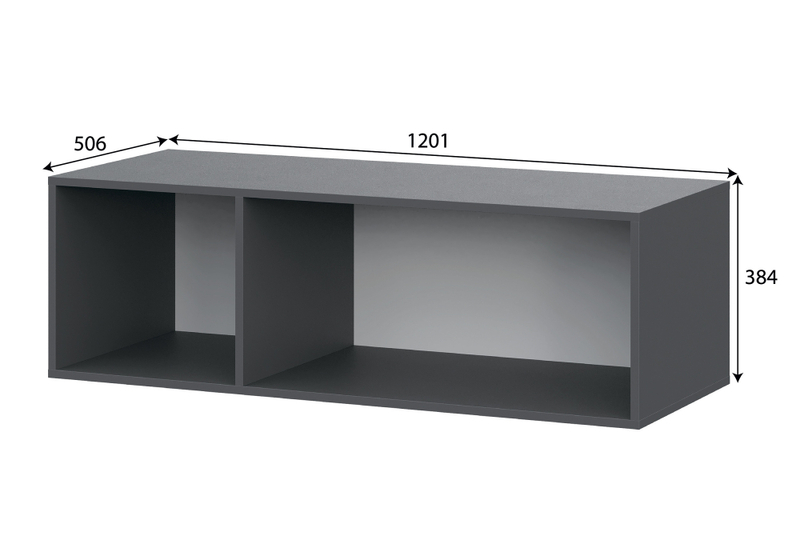 Шкаф, Даиго с антресолью графит серый текстурный комплектация 2