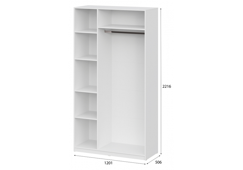 Шкаф, Даиго с антресолью белый текстурный комплектация 2