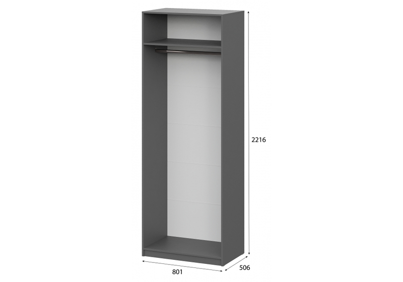 Шкаф, Даиго с антресолью графит серый комплектация 1