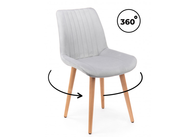 Стул деревянный, Седа 360 светло-серый (zd 960) / светлое дерево np