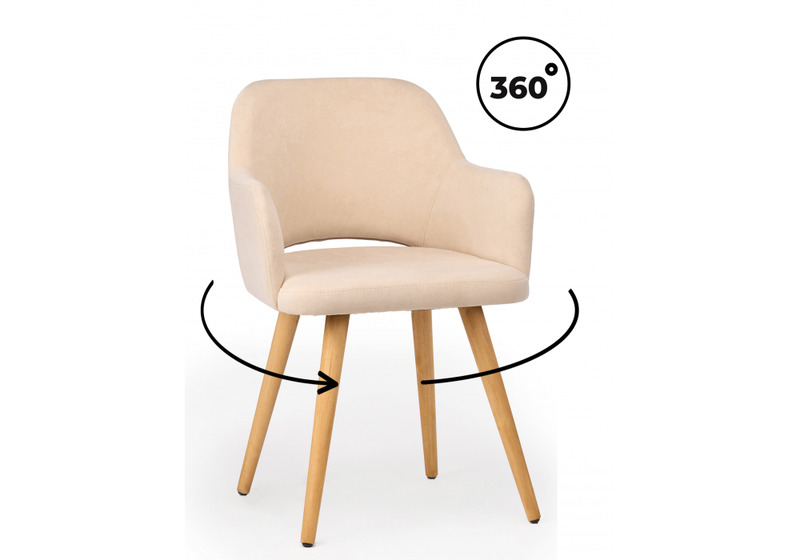 Стул деревянный, Эолин 360 бежевый (glory 03) / светлое дерево