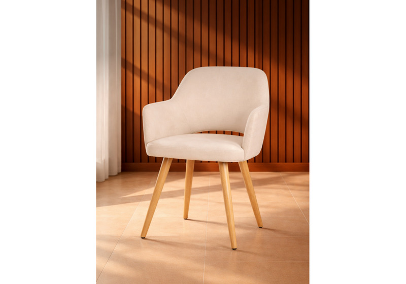 Стул деревянный, Эолин 360 бежевый (glory 03) / светлое дерево