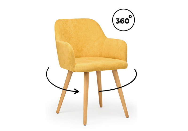 Стул деревянный, Инфини 360 горчичный (ocean 016) / светлое дерево