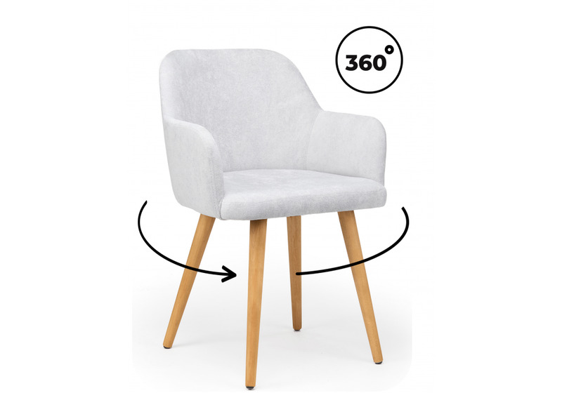 Стул деревянный, Инфини 360 светло-серый (ocean 021) / светлое дерево