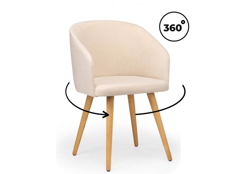 Стул деревянный, Монер 360 бежевый (glory 03) / светлое дерево