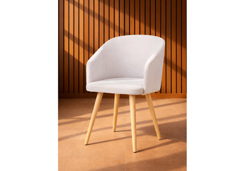 Стул деревянный, Монер 360 светло-серый (glory 36) / светлое дерево