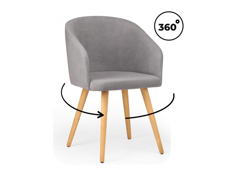 Стул деревянный, Монер 360 темно-серый (glory 20) / светлое дерево