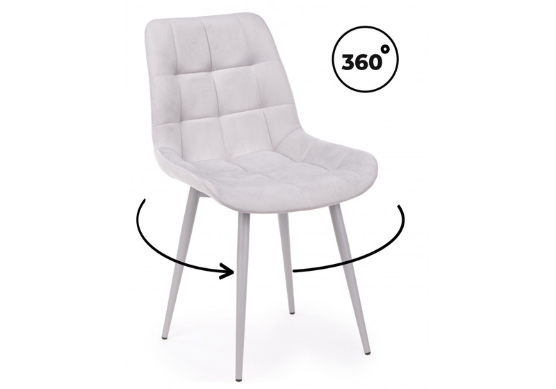 Стул на металлокаркасе, Челси 360 К светло-серый (zd 960) / серый np