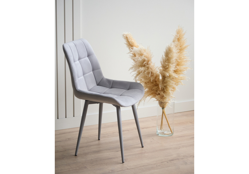 Стул на металлокаркасе, Челси 360 К светло-серый (zd 960) / серый np