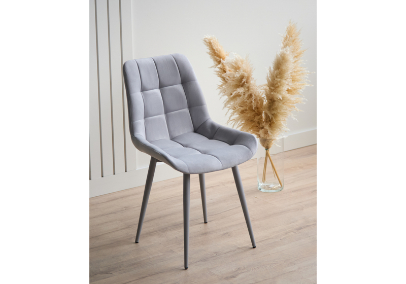 Стул на металлокаркасе, Челси 360 К светло-серый (zd 960) / серый np