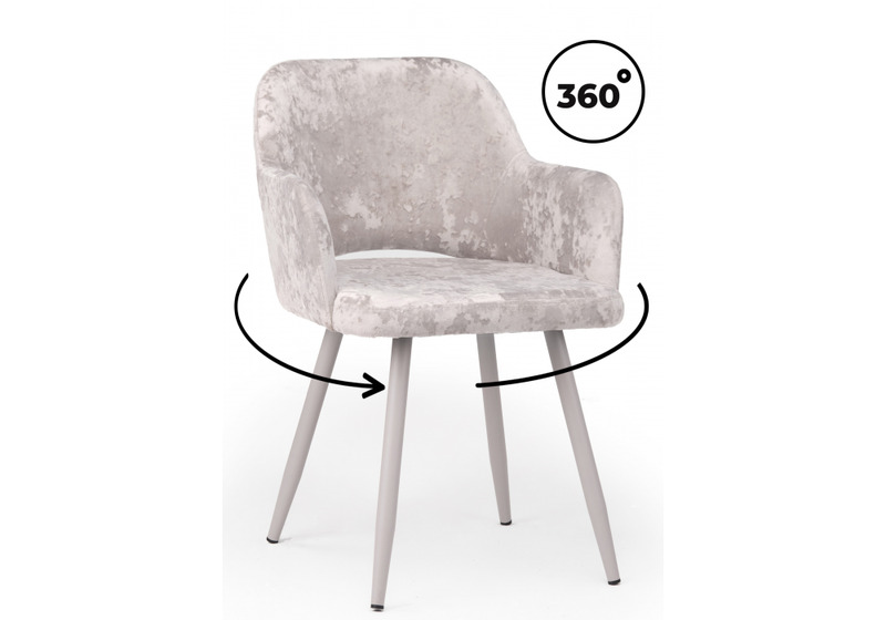 Стул на металлокаркасе, Эолин 360 латте (simple 008) / серый