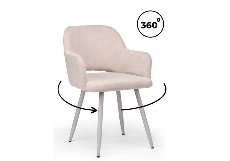 Стул на металлокаркасе, Эолин 360 латте (glory 10) / серый