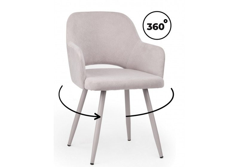 Стул на металлокаркасе, Эолин 360 светло-серый (glory 36) / серый