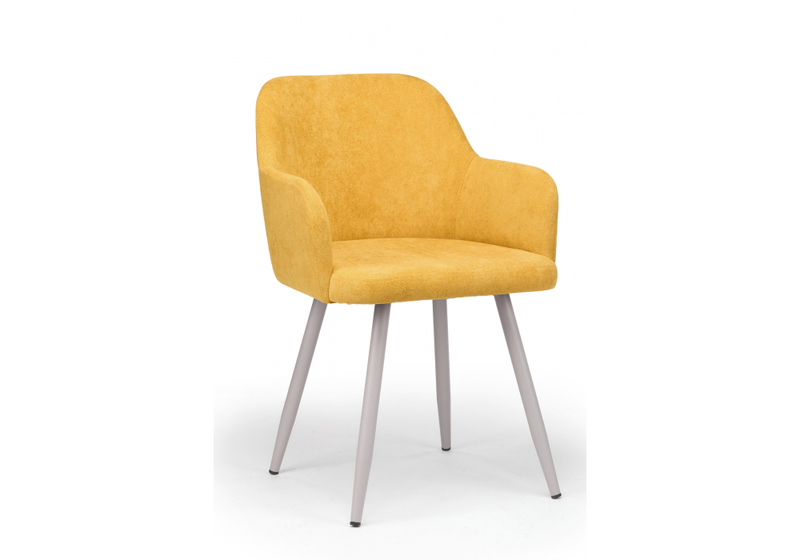 Стул на металлокаркасе, Инфини 360 горчичный (ocean 016) / серый