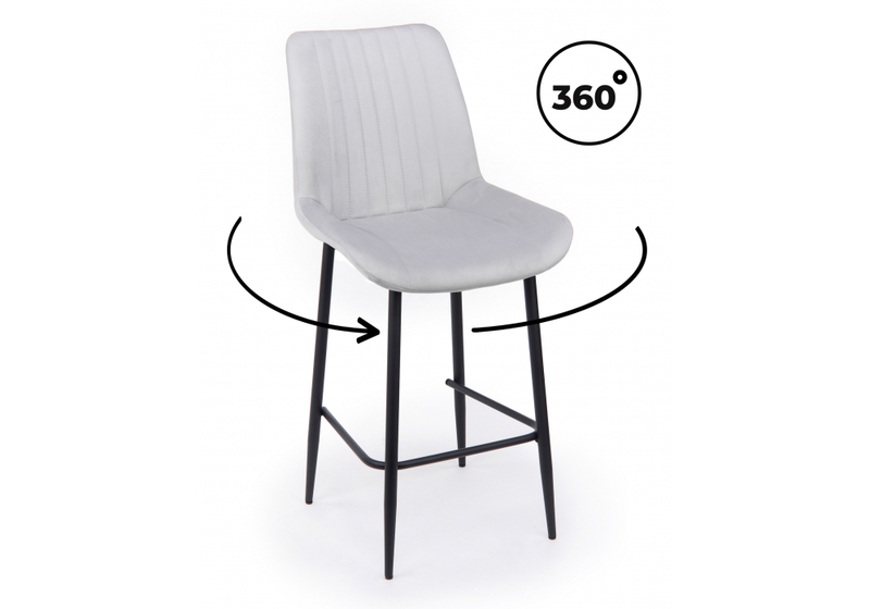 Барный стул, Седа 360 светло-серый (zd 960) / черный np