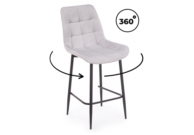 Барный стул, Челси 360 светло-серый (zd 960) / черный np