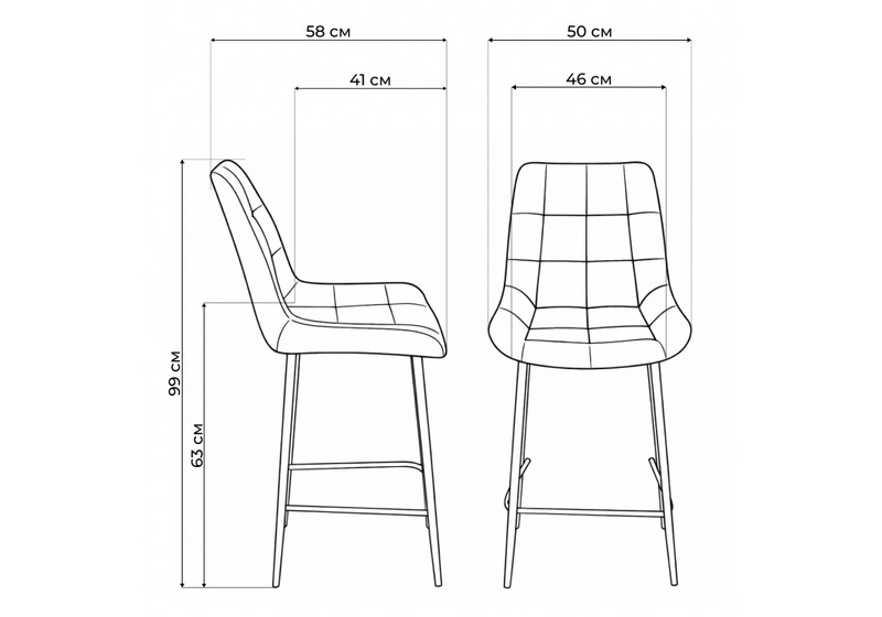 Барный стул, Челси 360 светло-серый (zd 960) / черный np