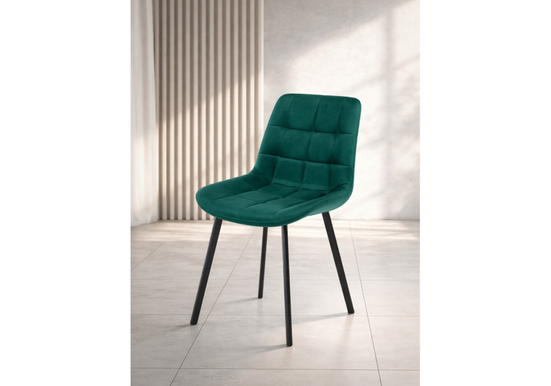 Стул на металлокаркасе, Челси П зеленый (zd 667) / черный