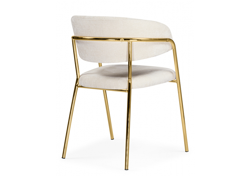 Стул на металлокаркасе, Kamelia белый / ткань золотые ножки