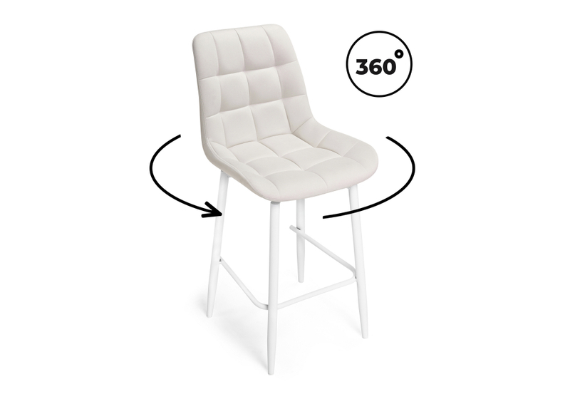 Барный стул, Алст К крутящийся молочный / белый