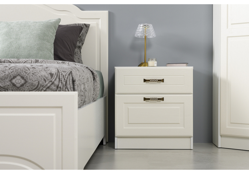 Тумба прикроватная, Ливерпуль 08.146 белый / ясень ваниль НМ-1012-100 пвх