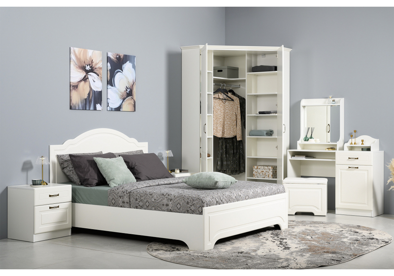 Тумба прикроватная, Ливерпуль 08.146 белый / ясень ваниль НМ-1012-100 пвх