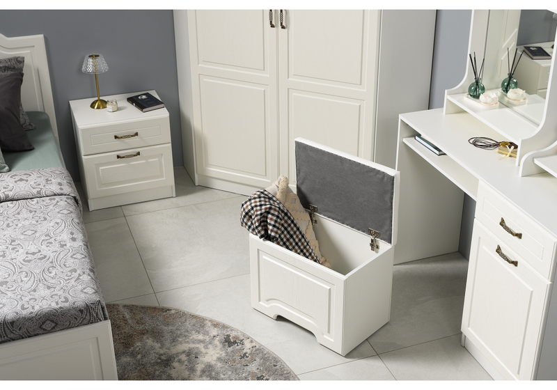 Тумба прикроватная, Ливерпуль 08.146 белый / ясень ваниль НМ-1012-100 пвх